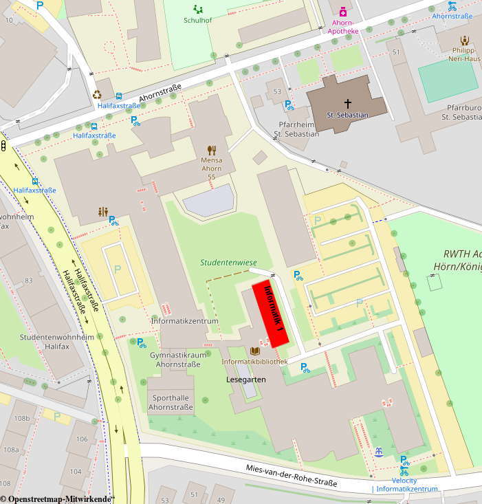 Lageplan Lehrstuhl I für Informatik